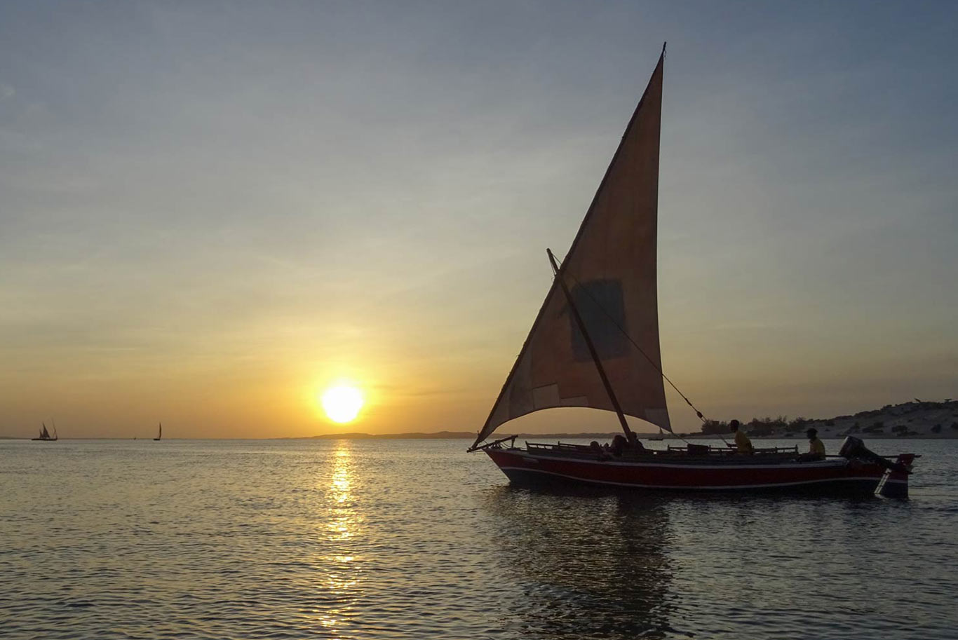Sailboat in front of sunset