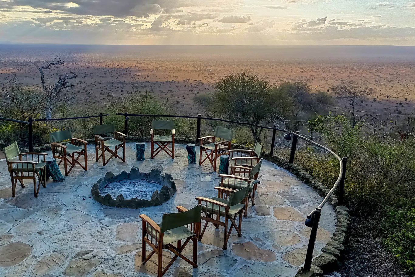 firepit overlooking the savannah